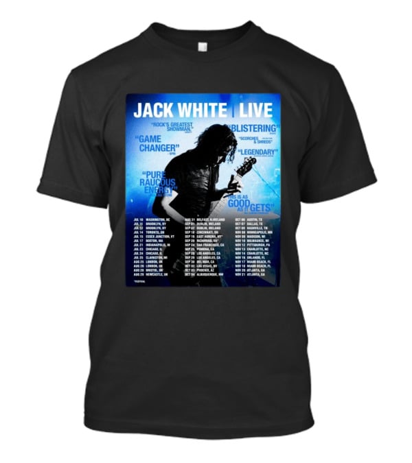 Jack White Live 2026 North America UK Ireland Tour Dates Washington DC Kickoff T-Shirt