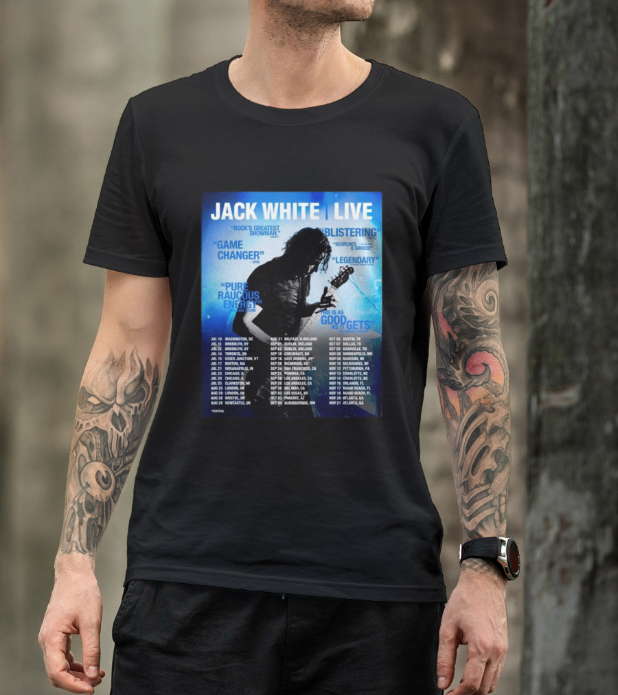 Jack White Live 2026 North America UK Ireland Tour Dates Washington DC Kickoff T-Shirt