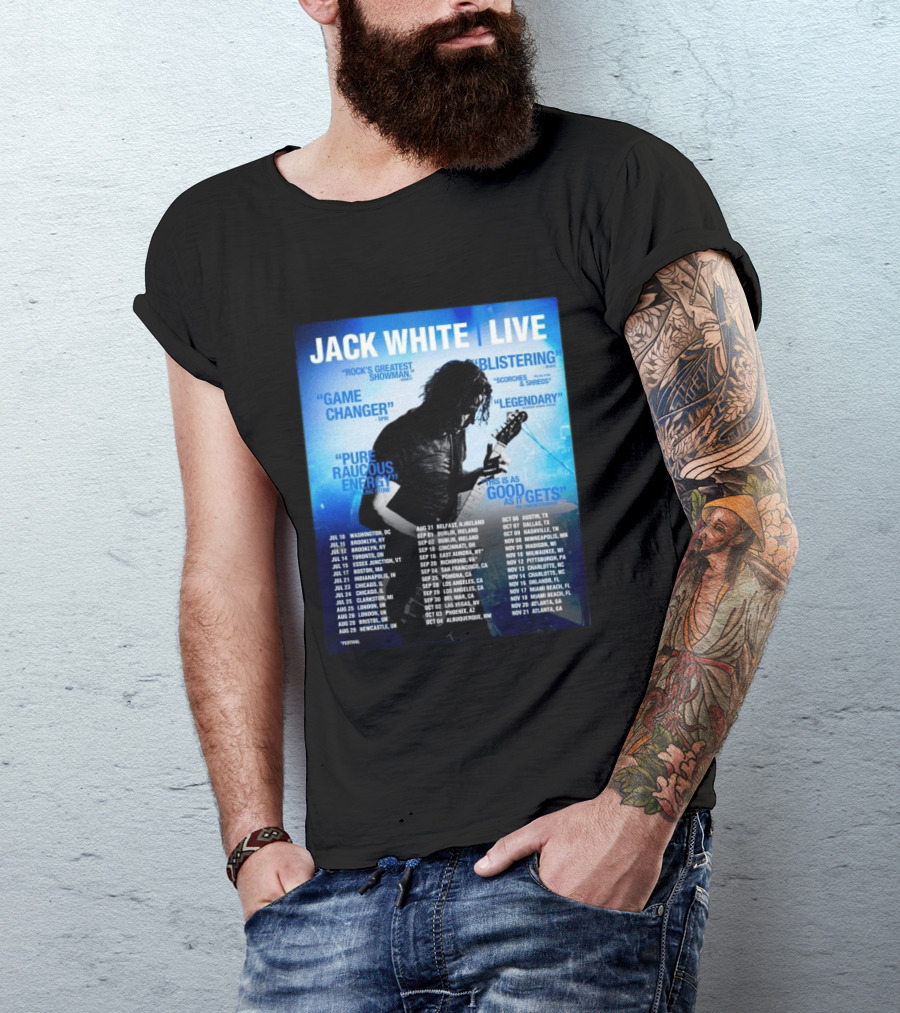 Jack White Live 2026 North America UK Ireland Tour Dates Washington DC Kickoff T-Shirt