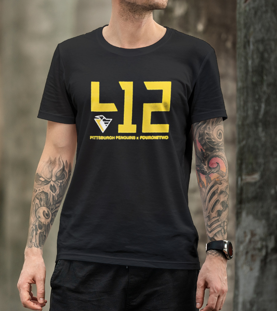 Pittsburgh Penguins 412 Fouronetwo Yellow Number T-Shirt