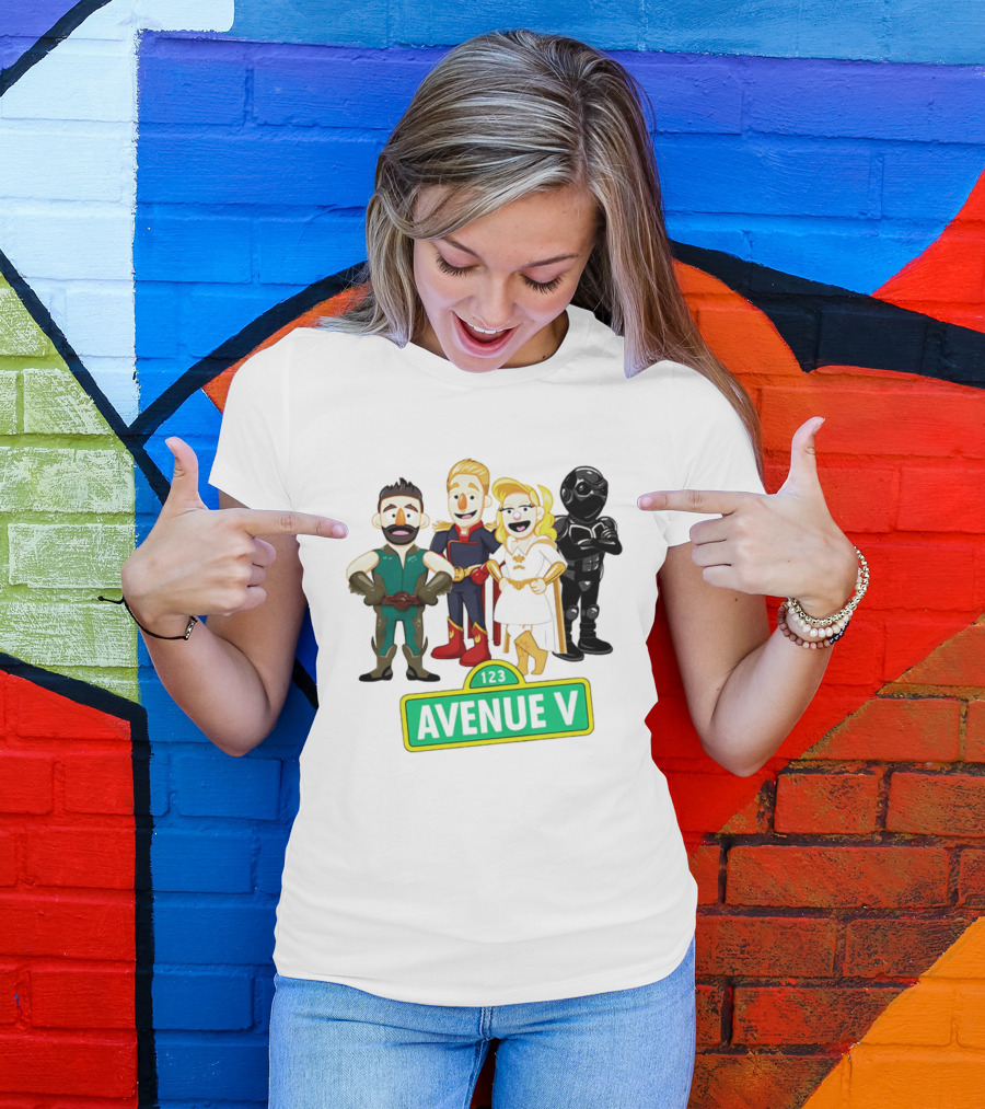 123 Avenue V Cartoon Characters Crossover Ensemble T-Shirt