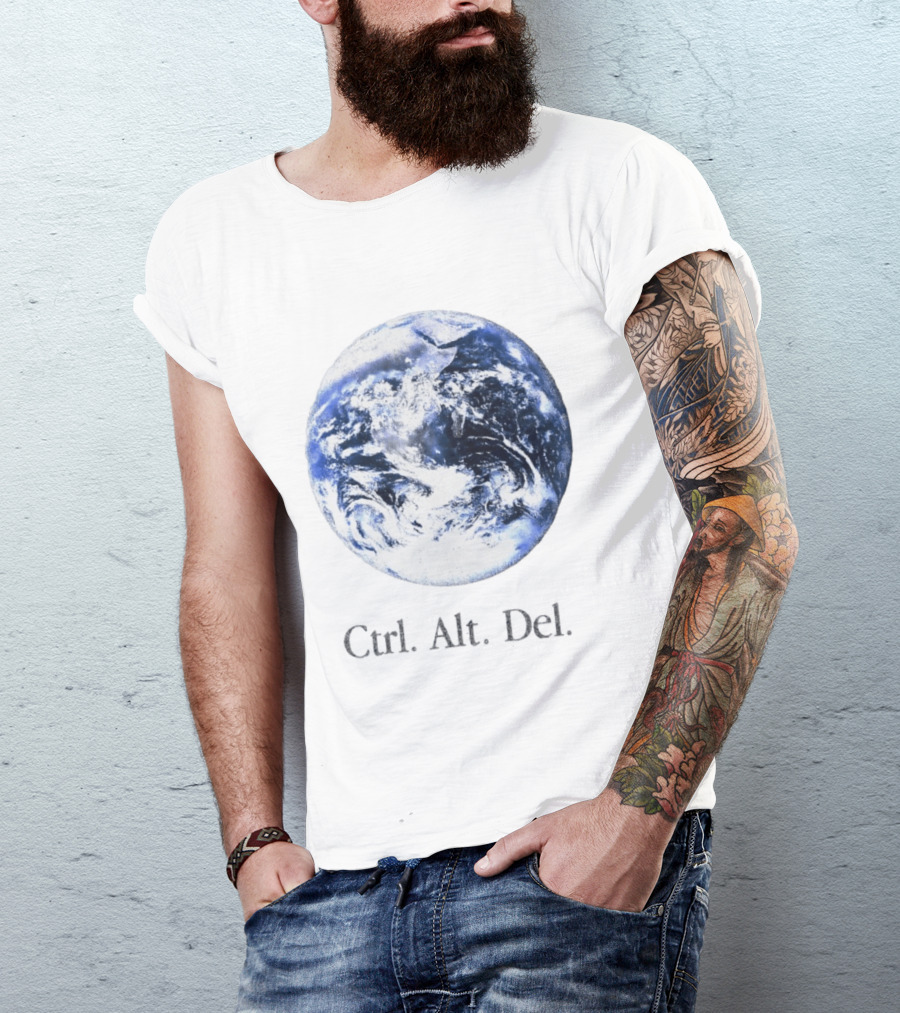 Earth Ctrl Alt Del Retro Computing Humor T-Shirt