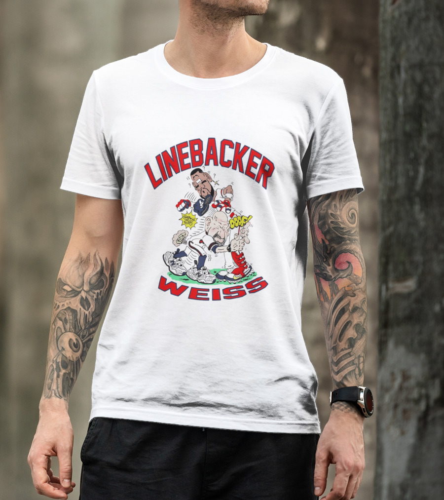 Linebacker Weiss Walt Weiss Caricature Comic Style Action T-Shirt