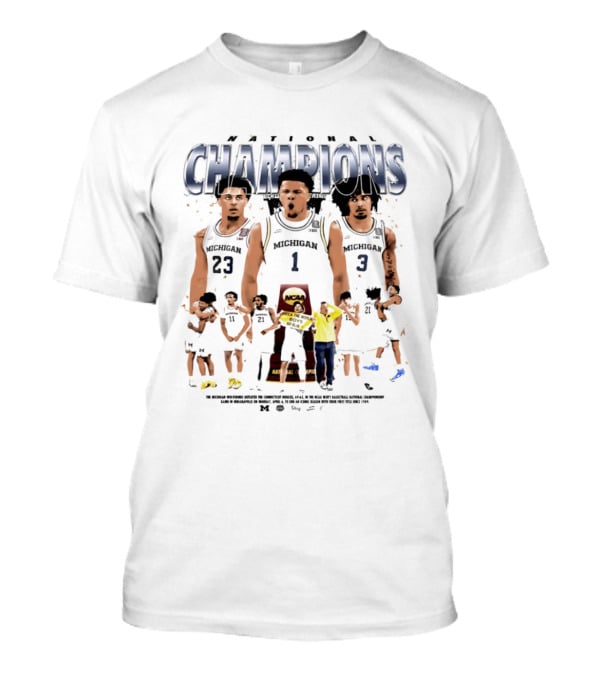 Michigan Basketball National Champions Player Collage 2026 NCAA T-Shirt