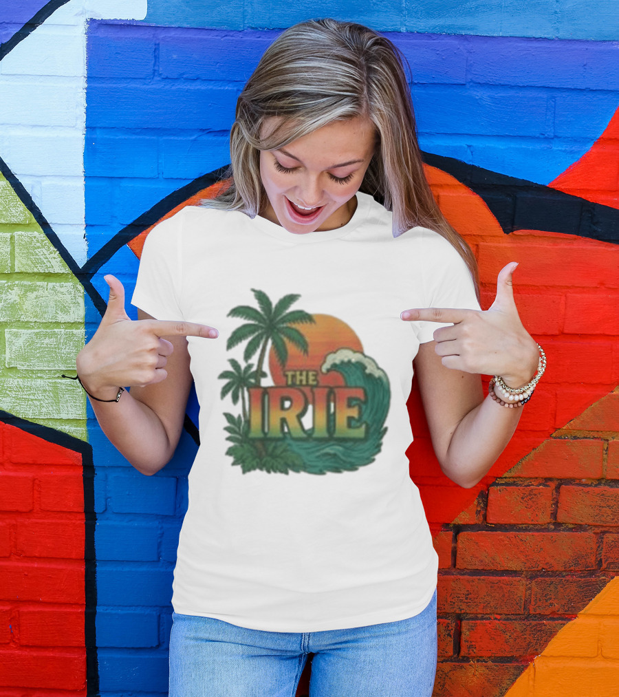 Tropical Palm Trees Sunset Wave Irie T-Shirt