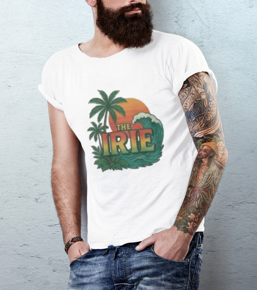 Tropical Palm Trees Sunset Wave Irie T-Shirt
