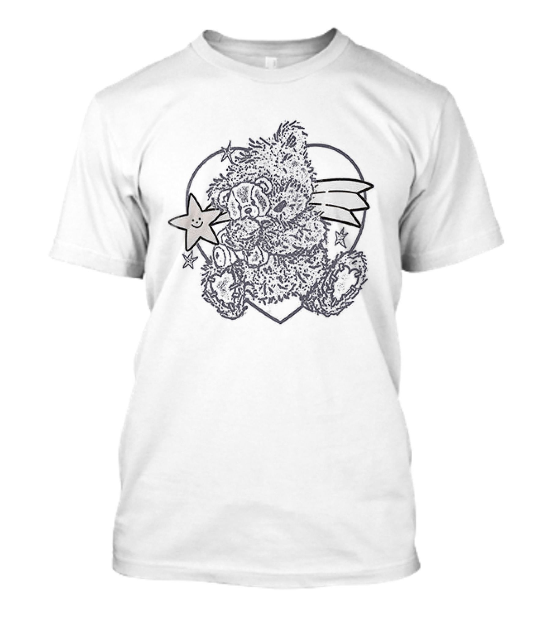 We Begin With Nothing We Leave With Nothing So What Is There To Worry About Teddy Heart Star Banner T-Shirt