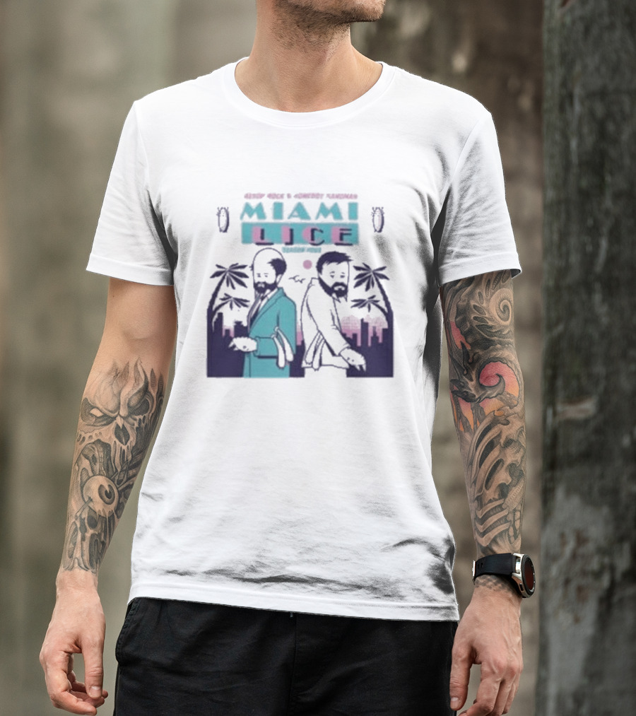 Aesop Rock Homeboy Sandman Miami Lice Retro Palm Trees 80s T-Shirt