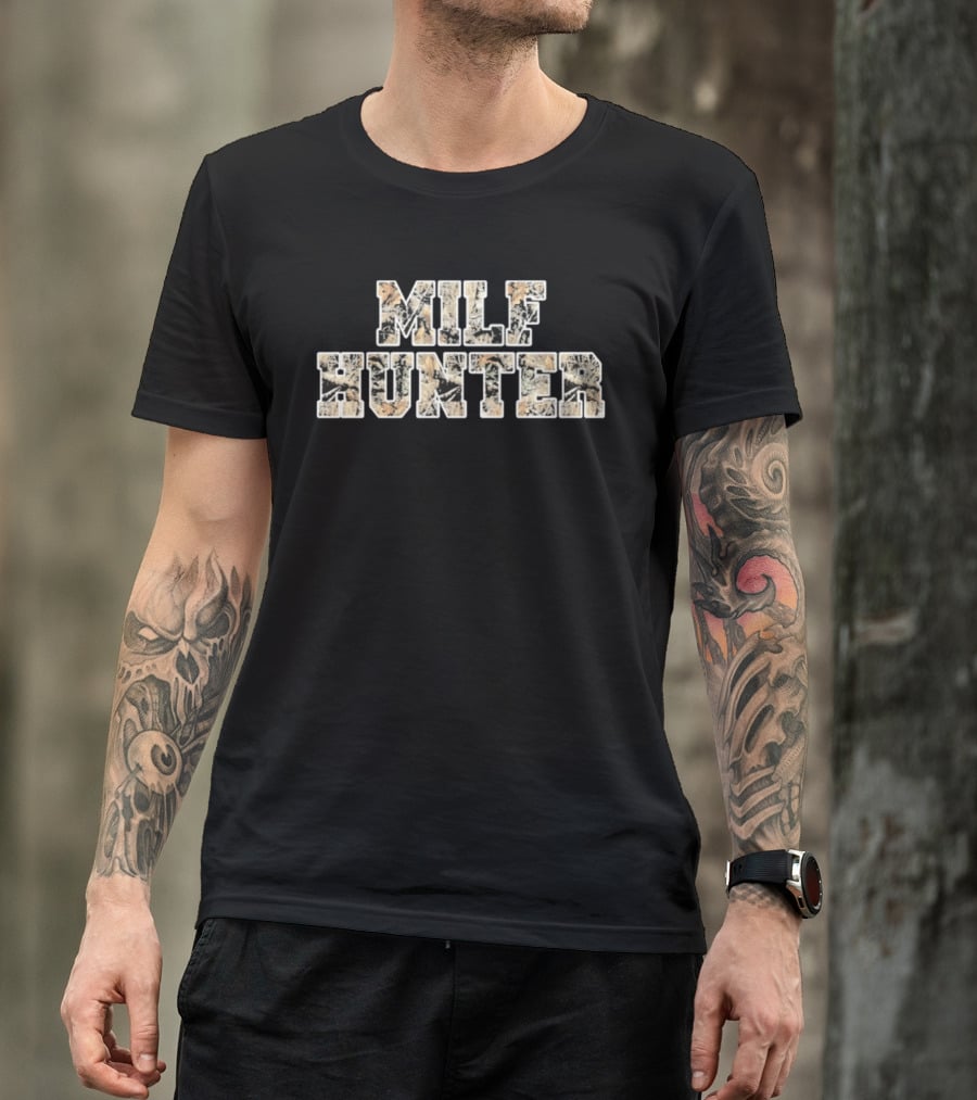 MILF Hunter Camo Print T-Shirt
