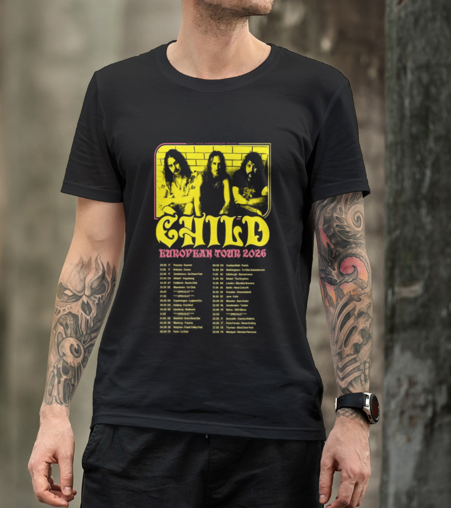 Child Europe Tour 2026 Concert Dates And Locations T-Shirt