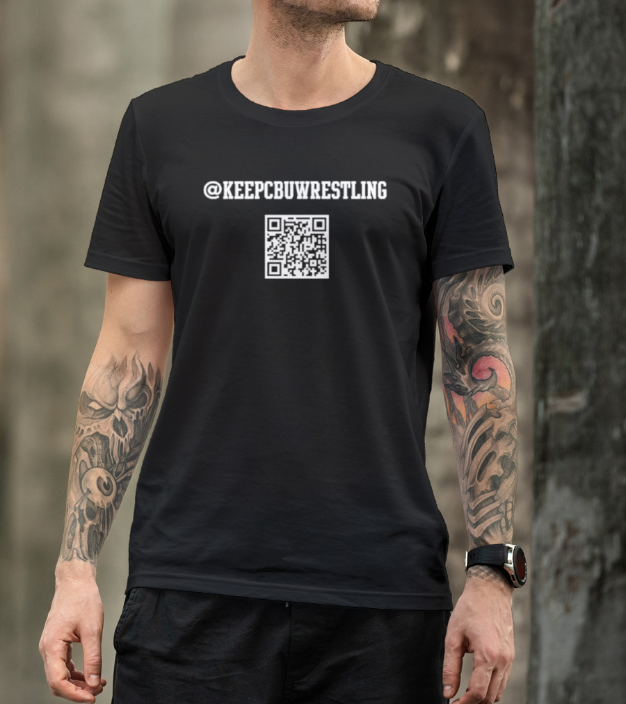 Keep CBU Wrestling QR Code Opposing Teams T-Shirt