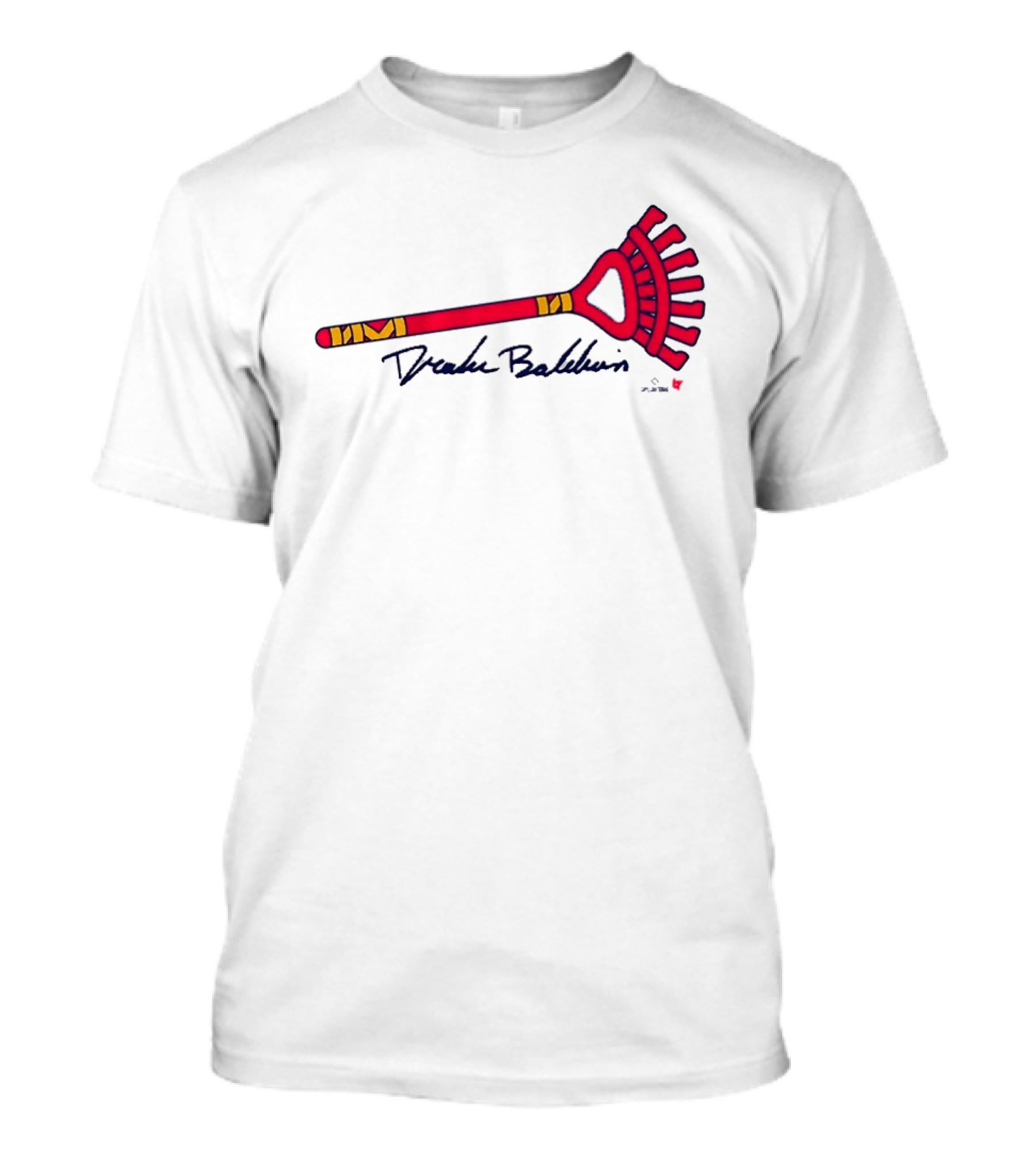 Drake Baldwin Red Yellow Rake Drawing T-Shirt