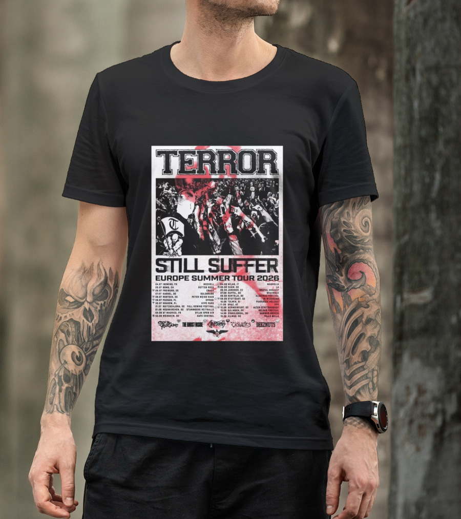 TERROR Still Suffer Europe Summer Tour 2026 With Stick To Your Guns And The Ghost Inside T-Shirt