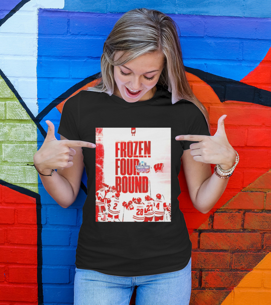 Frozen Four Bound Wisconsin Badgers Men's Ice Hockey Team Celebration T-Shirt