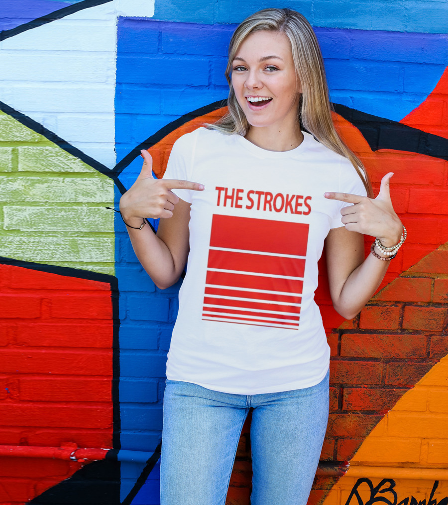 The Strokes 2026 Tour San Francisco Bold Red Stripes T-Shirt