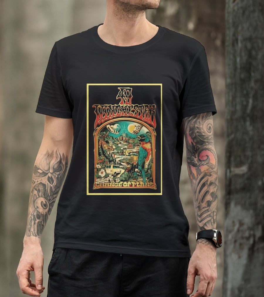 49 Winchester Change Of Plans Psychedelic Nature Cityscape Bird Van Moonflower T-Shirt