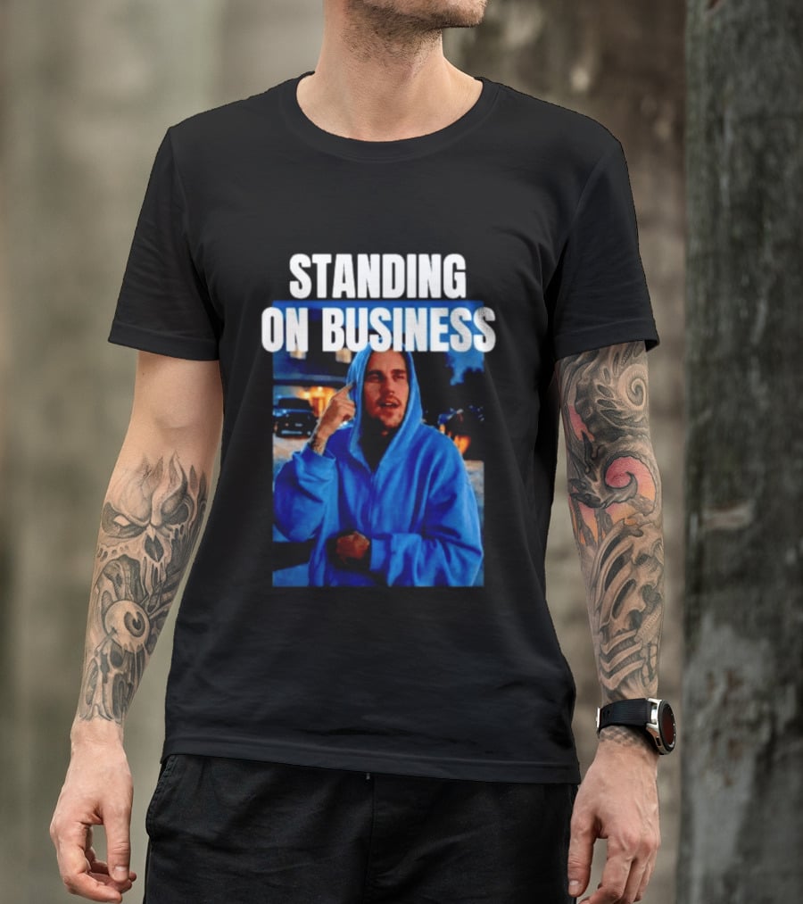 Standing On Business Blue Image T-Shirt