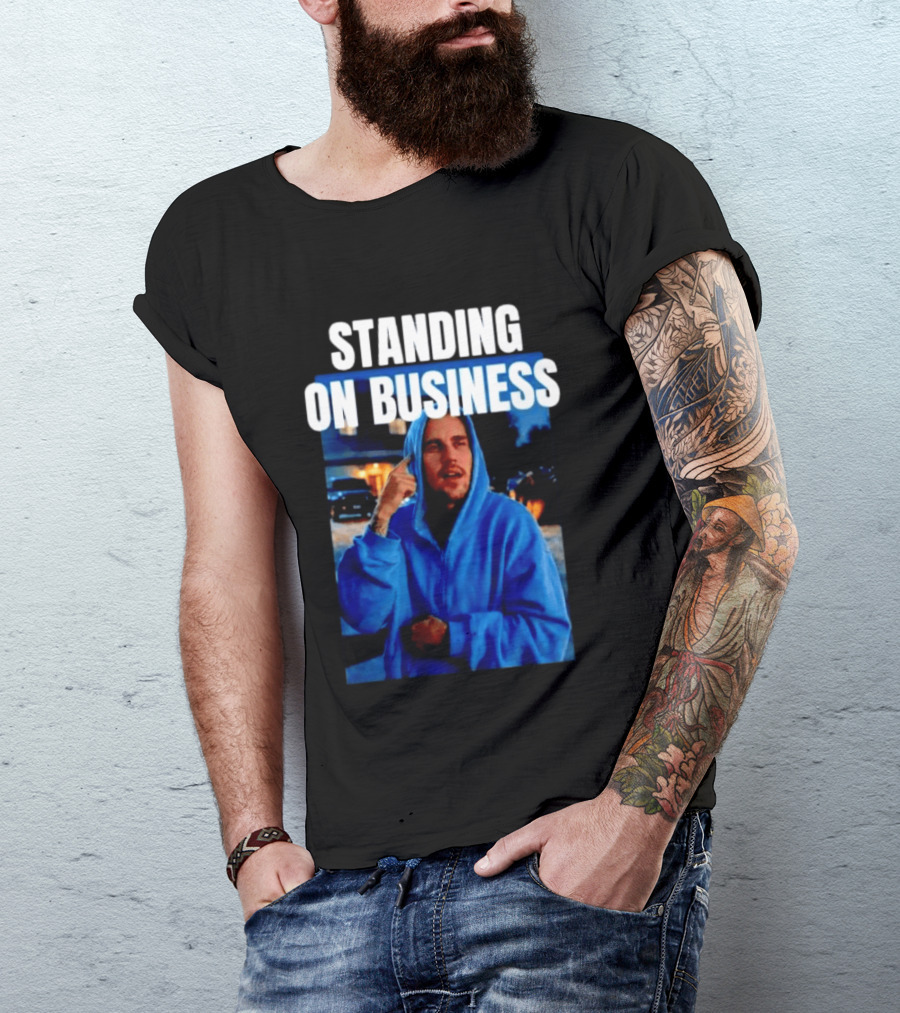 Standing On Business Blue Image T-Shirt