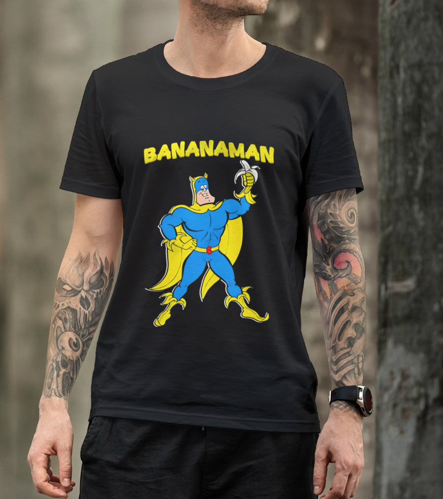 Bananaman Cartoon Superhero With Banana T-Shirt