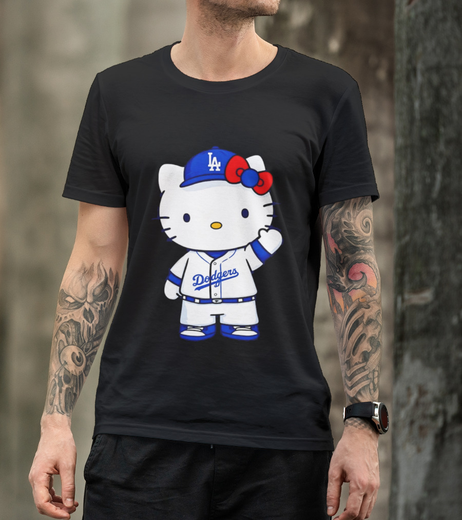 Hello Kitty Los Angeles Dodgers MLB Baseball Collaboration Fan T-Shirt