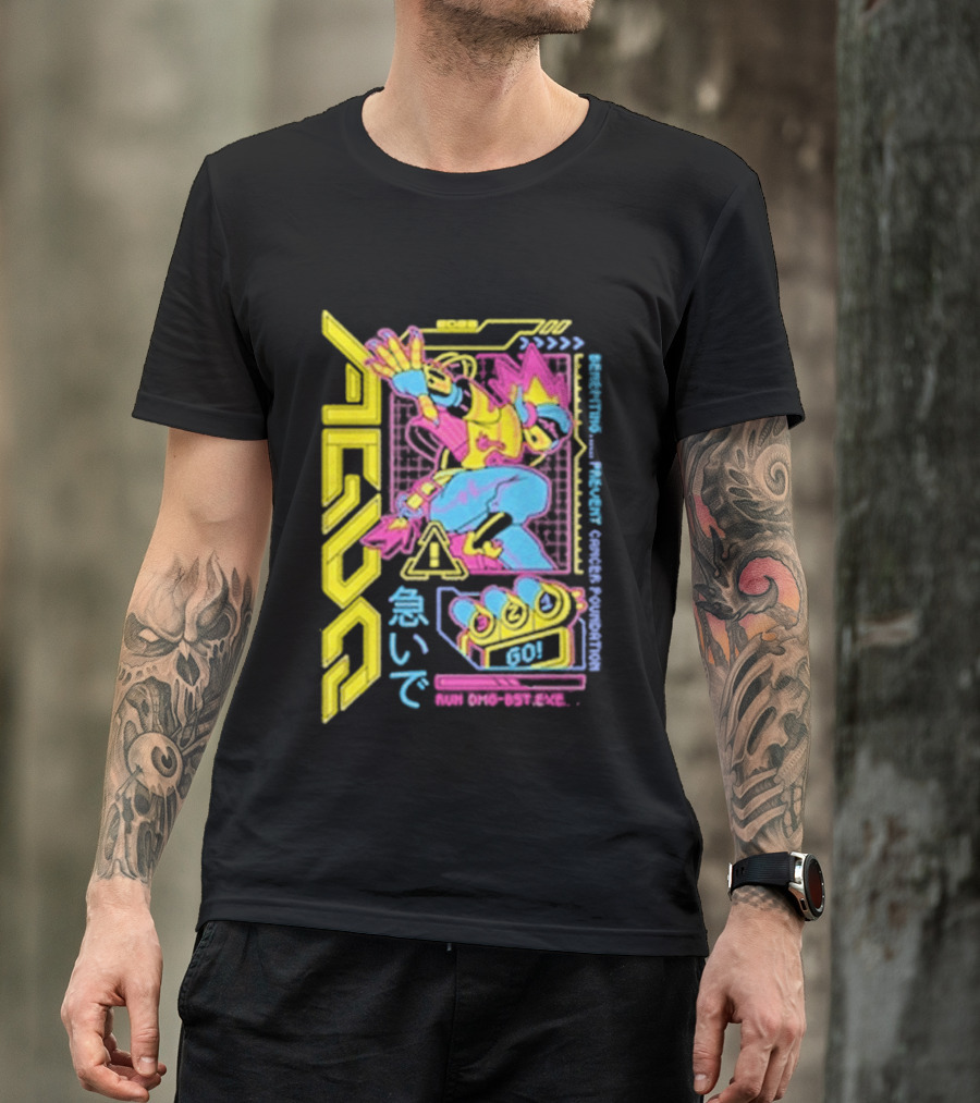 The Yetee AGDQ 26 Neon Anime Mech Retro Japanese T-Shirt