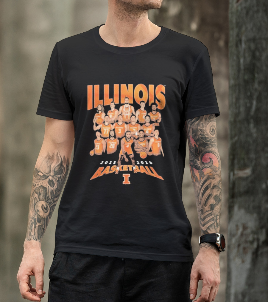 Illinois Basketball 2025 2026 Roster Players T-Shirt