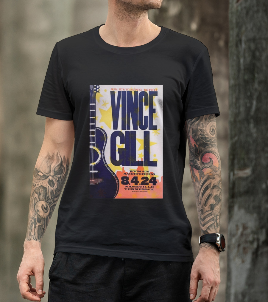 An Evening With Vince Gill Ryman Auditorium 8.4.24 Nashville Tennessee T-Shirt