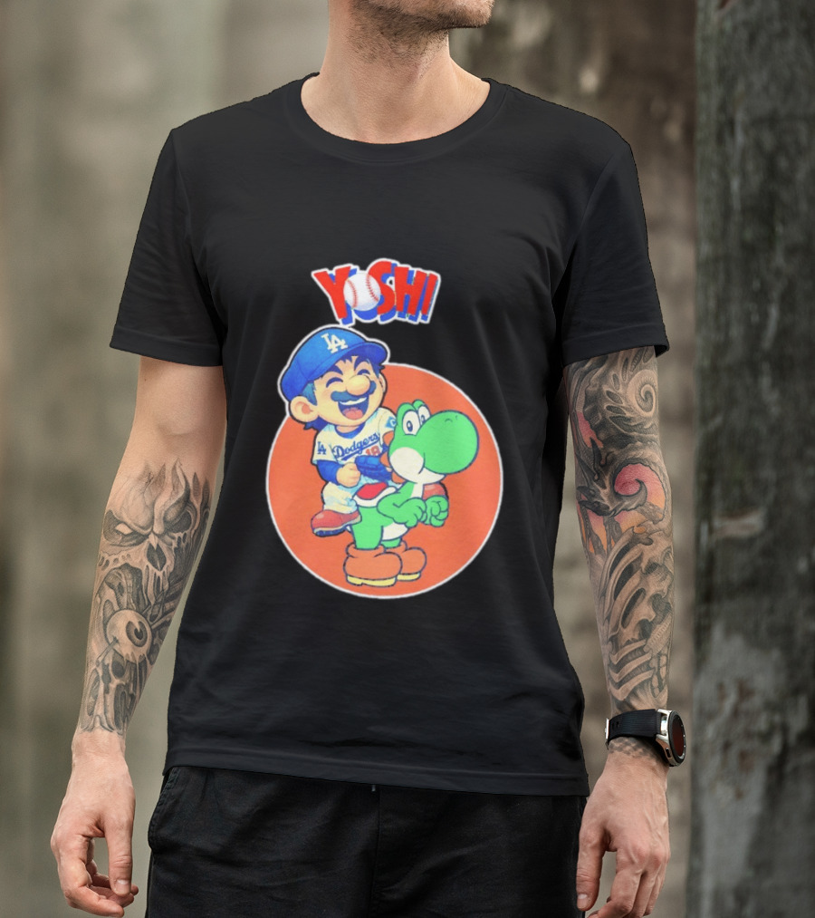 Yoshinobu Yamamoto Los Angeles Dodgers MLB Yoshi Cartoon Dodger Gear T-Shirt