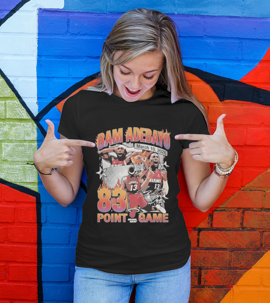 Bam Adebayo March 10 2026 Miami Heat 83 Point Game T-Shirt