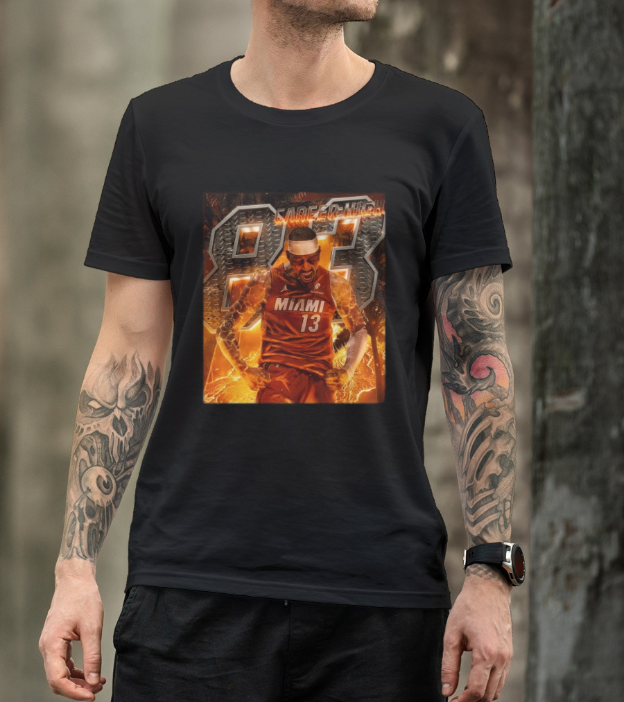 Carrer High 83 Miami Heat Bam Adebayo Goes Nuclear NBA Second Most Points T-Shirt