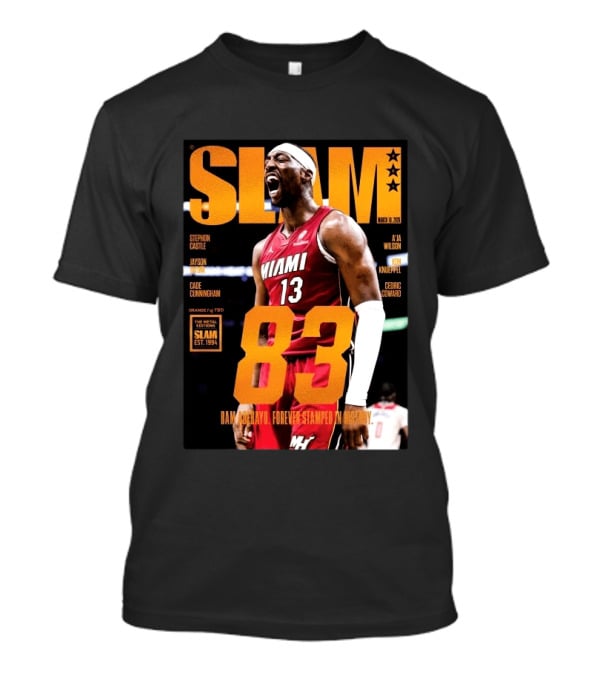 SLAM 261 Bam Adebayo Miami Heat Metal Edition 83 Points Forever Stamped In History T-Shirt