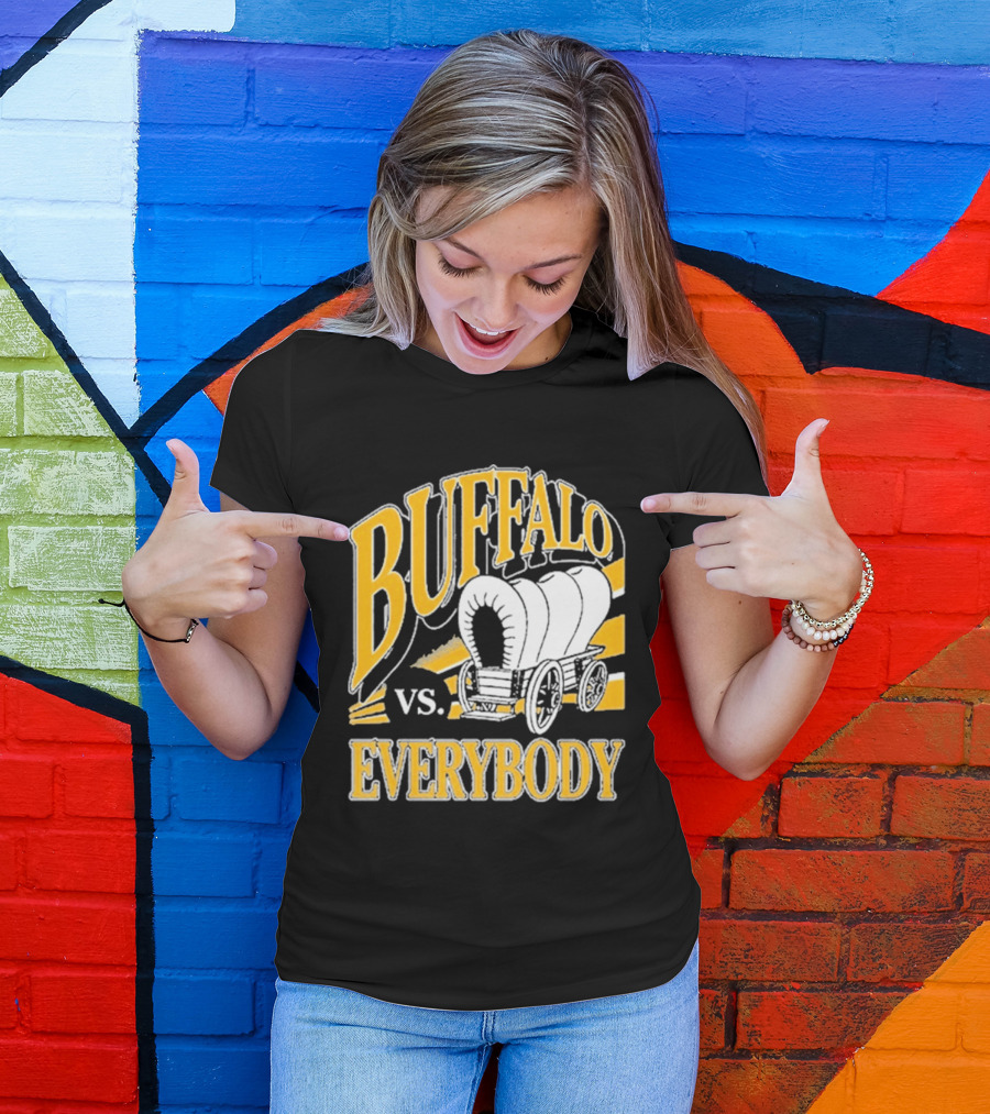 Buffalo Vs. Everybody Spittin' Chiclets Covered Wagon T-Shirt