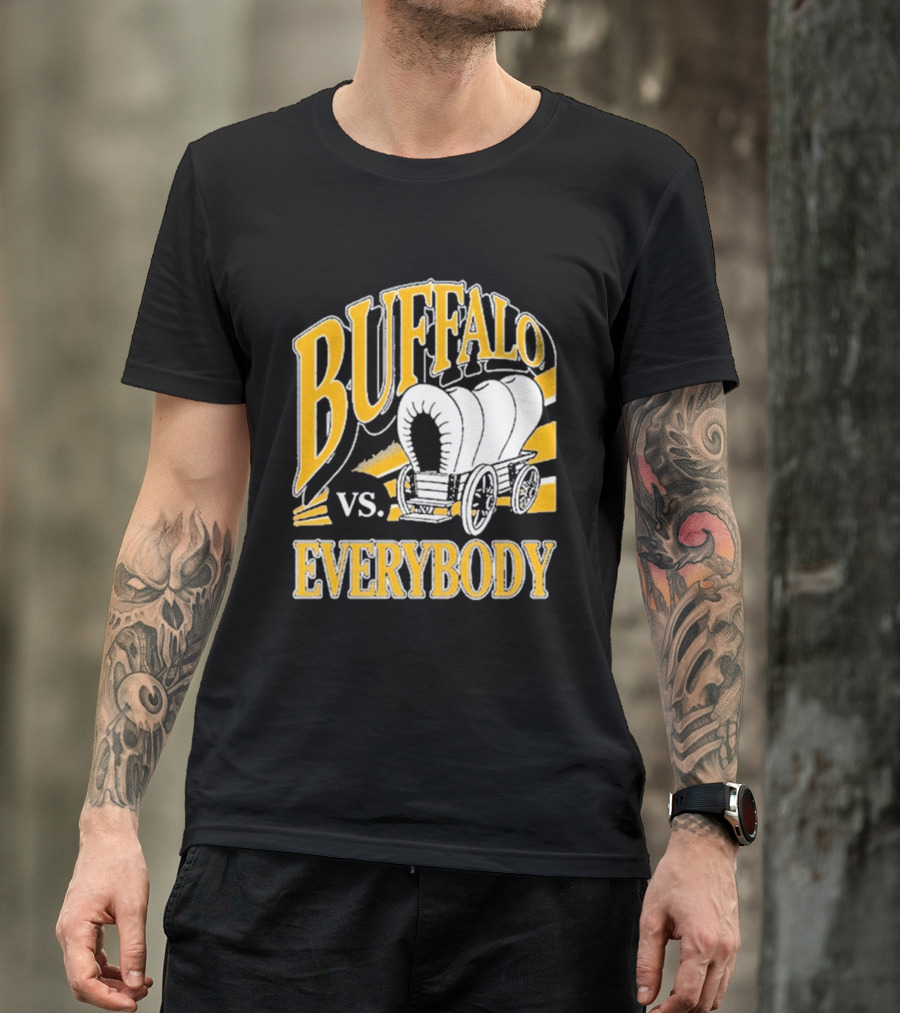 Buffalo Vs. Everybody Spittin' Chiclets Covered Wagon T-Shirt