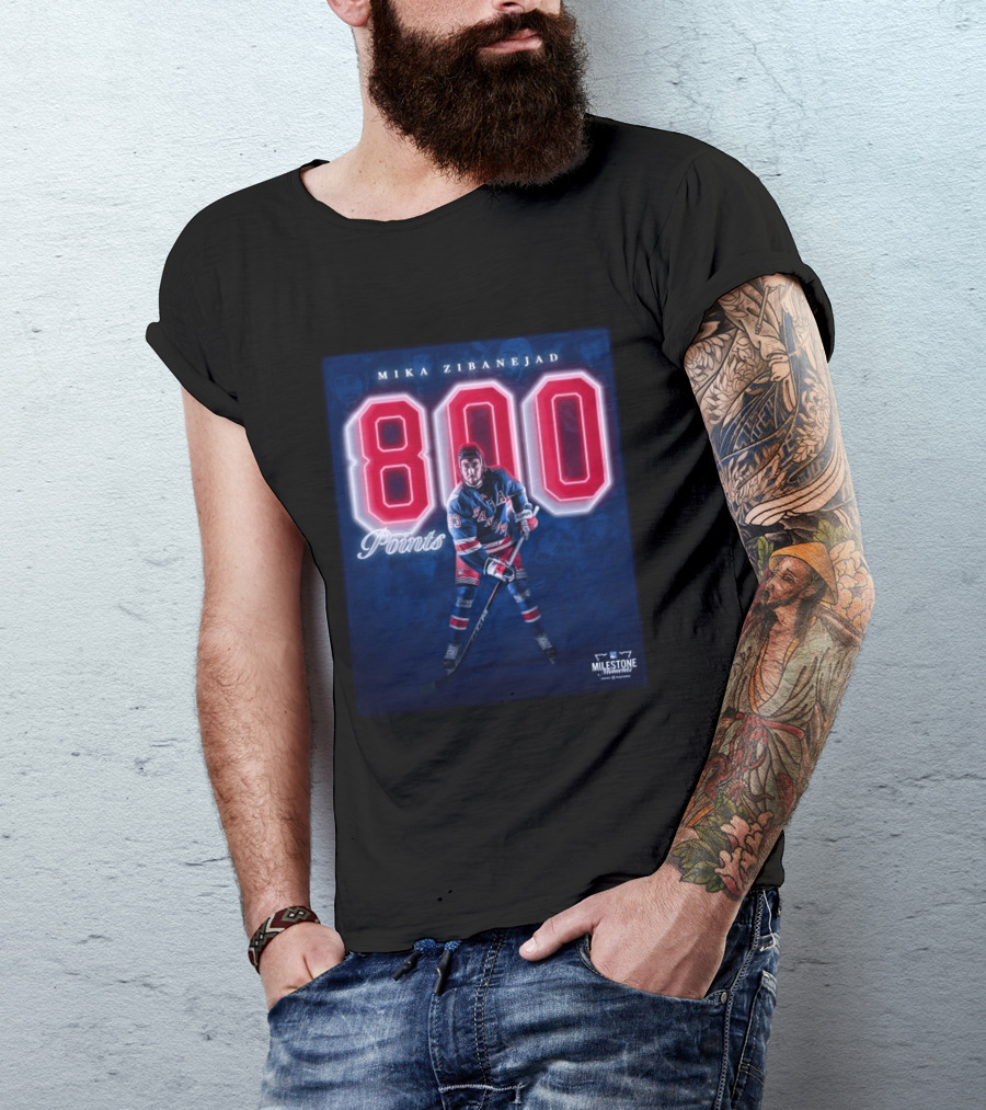 Mika Zibanejad 800 Points New York Rangers Milestone Moment T-Shirt