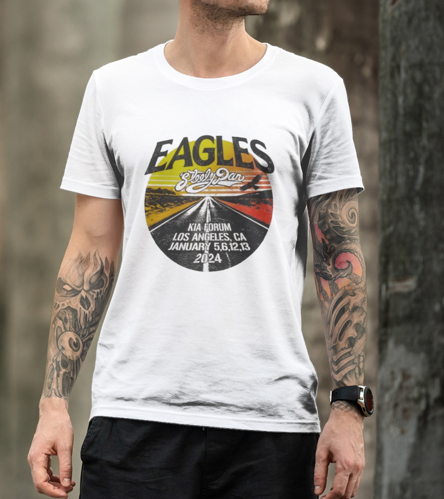 Eagles Steely Dan Kia Forum Los Angeles January 2024 Tour T-Shirt
