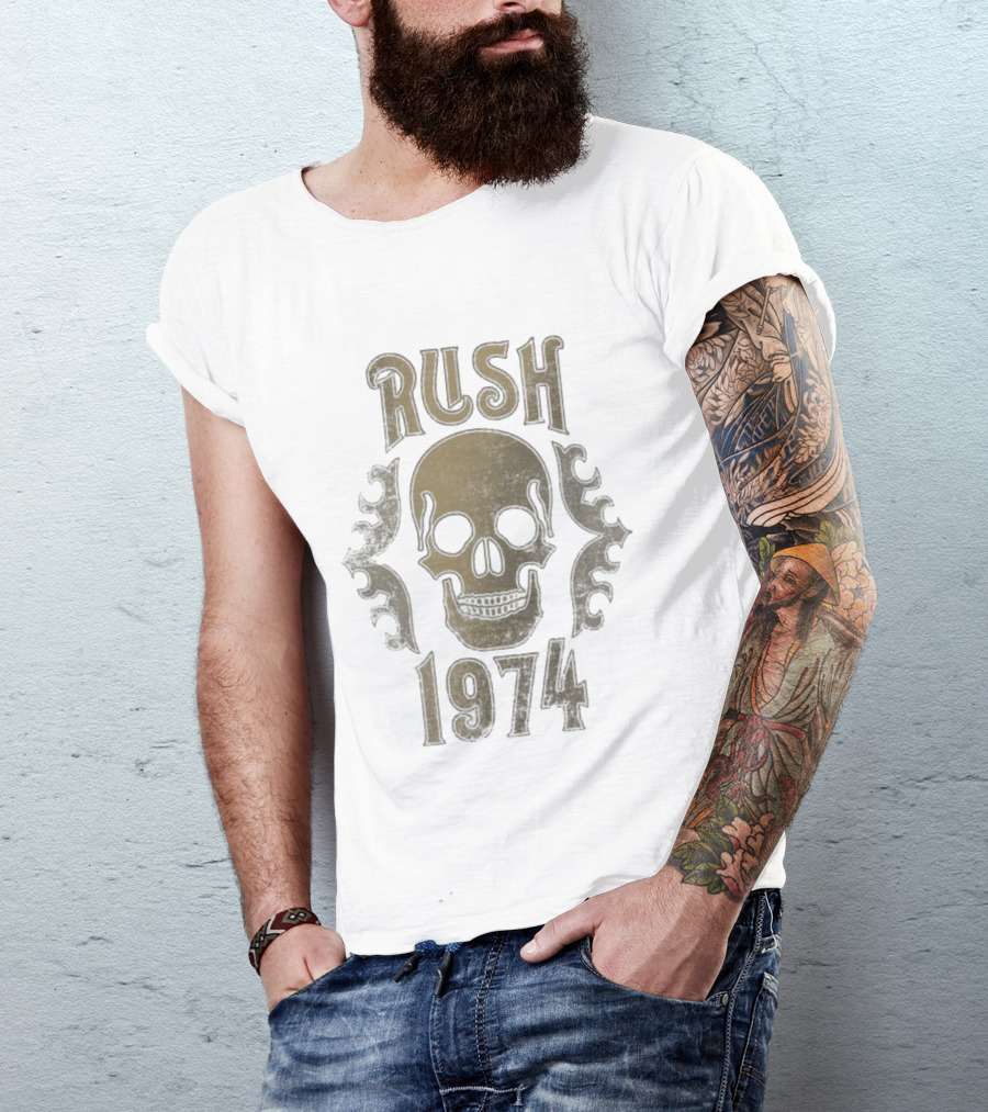 Rush Skull 1974 Retro Vintage Aesthetic T-Shirt