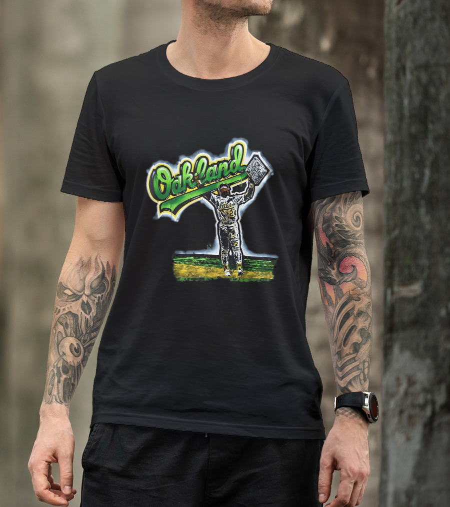 Oakland Athletics Rickey Henderson Celebration T-Shirt
