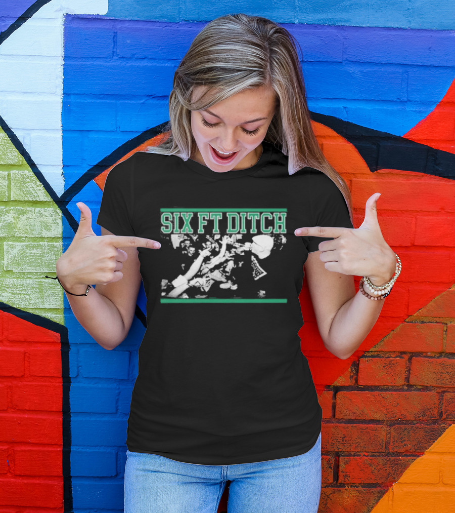 Six Ft Ditch Skull And Bones Grunge T-Shirt