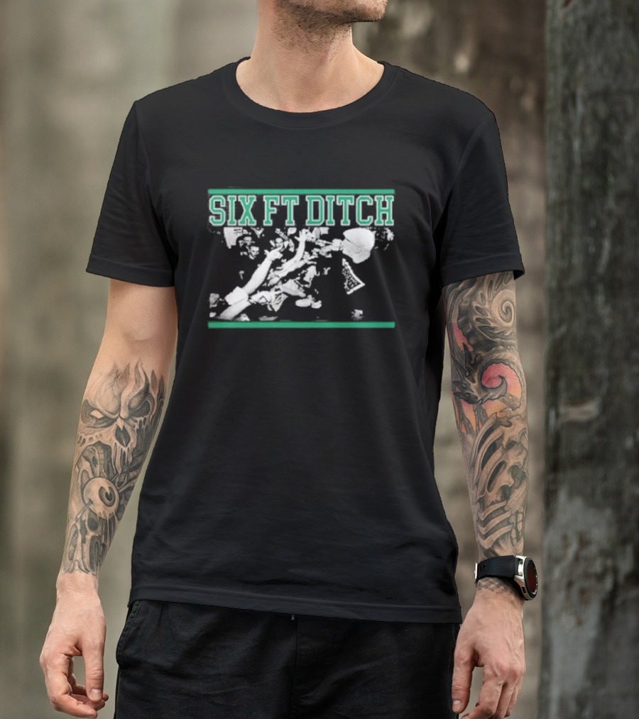Six Ft Ditch Skull And Bones Grunge T-Shirt