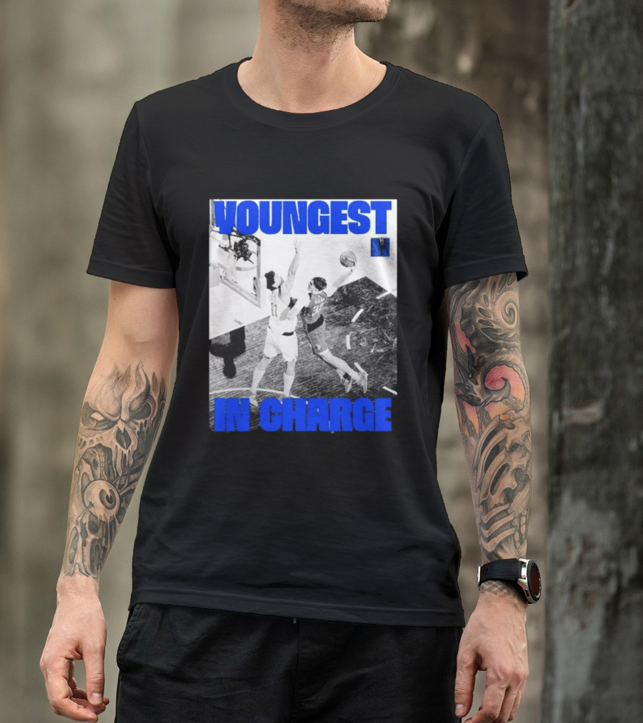 Youngest In Charge Cooper Flagg Dallas Mavericks Dunk T-Shirt
