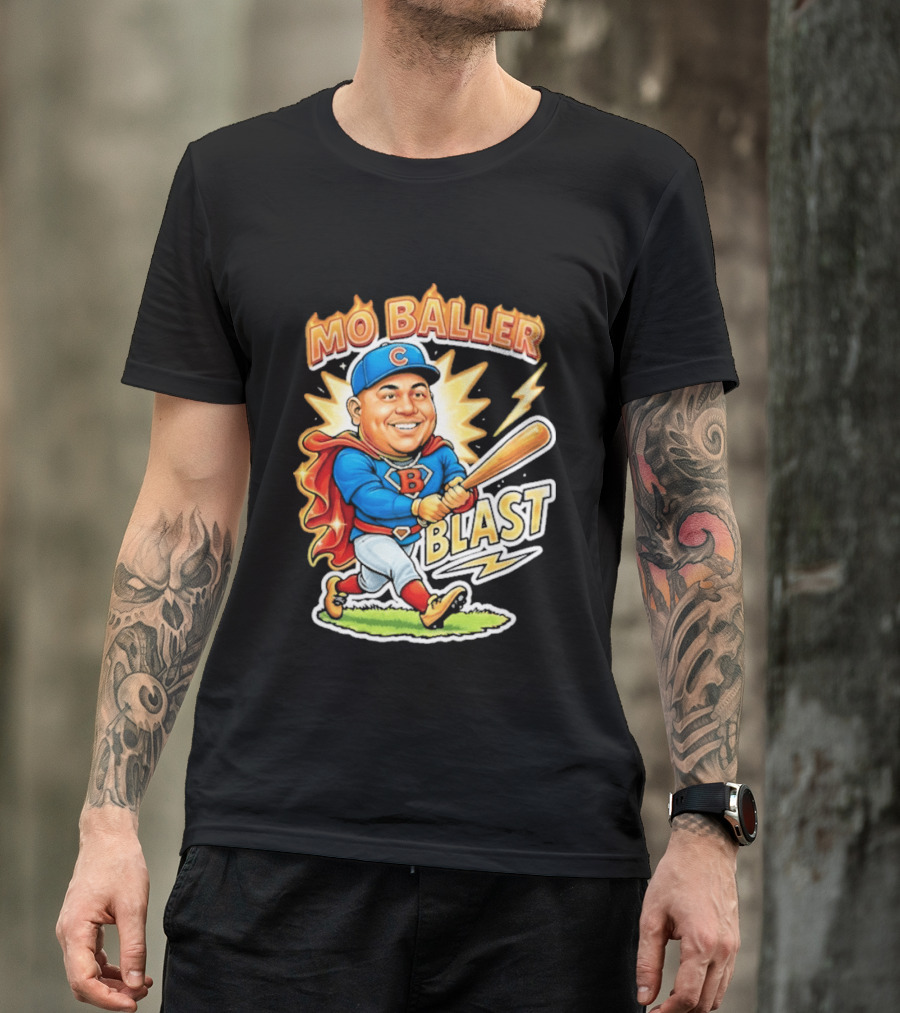 Mo Baller Blast Superhero Baseball Power T-Shirt