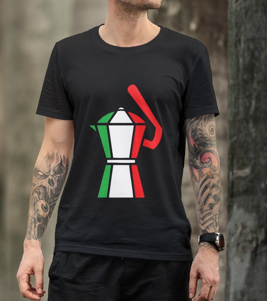 Italy Coffee Pot Italian Flag Colors White T-Shirt