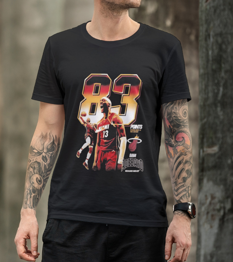 83 Points Bam Adebayo Miami Heat Basketball Milestone T-Shirt