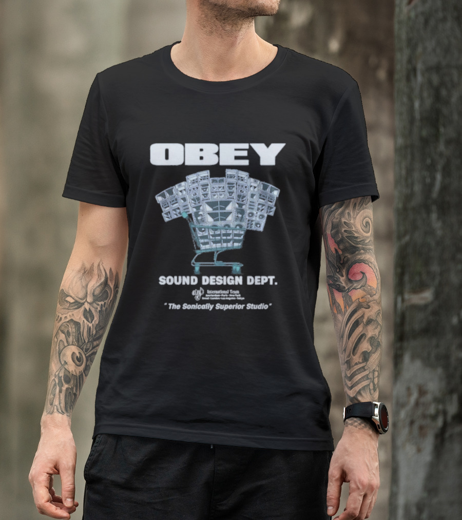 Obey Sound Waves Department Music Shopping Cart Revolution T-Shirt