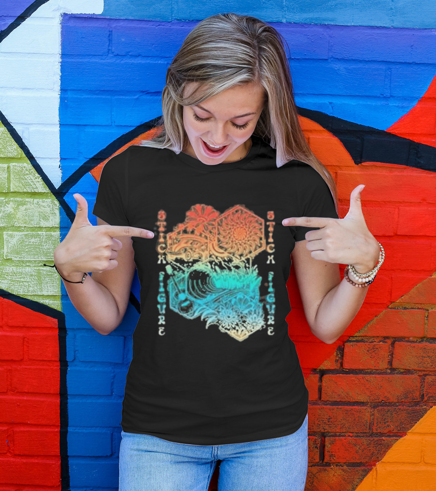 Stick Figure Coastal Cruiser Sun And Waves T-Shirt