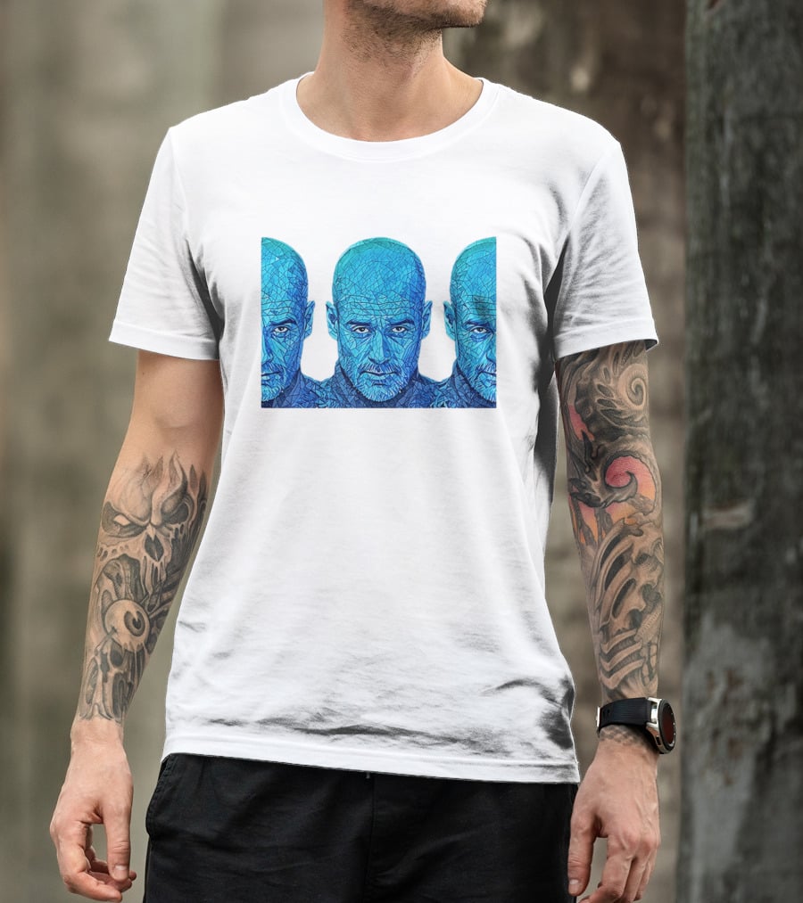 Manchester City FC Pep Guardiola Mosaic Style Blue T-Shirt