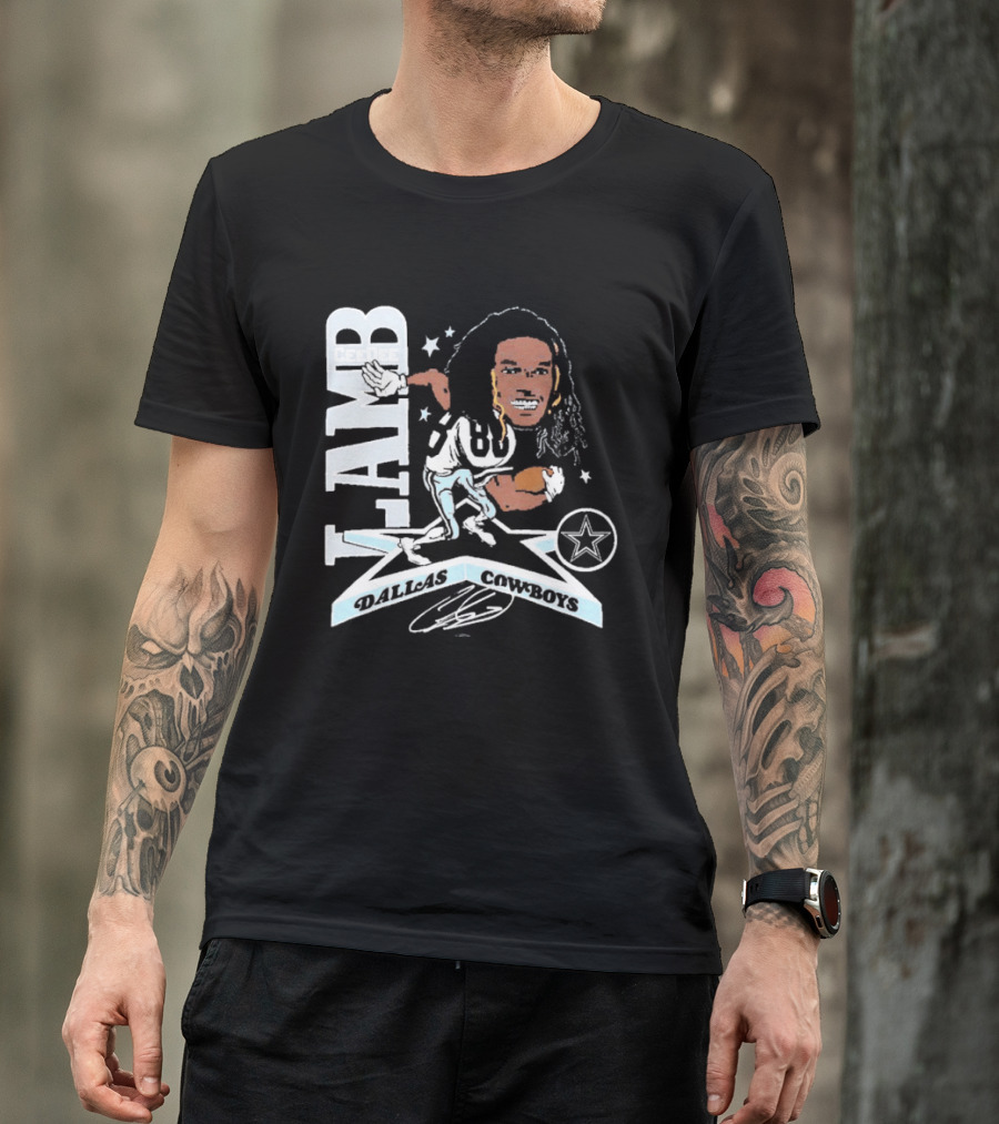 CeeDee Lamb Dallas Cowboys Star Caricature T-Shirt