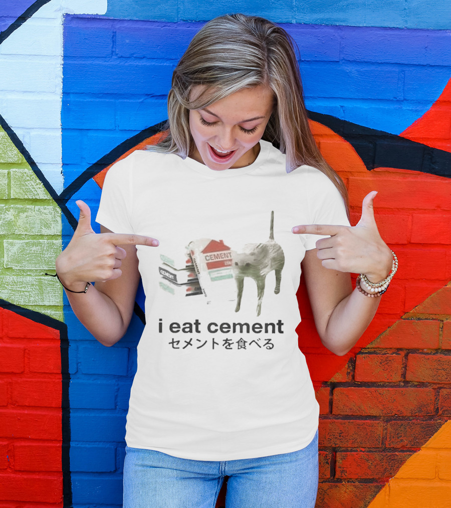 I Eat Cement Meme Cat T-Shirt
