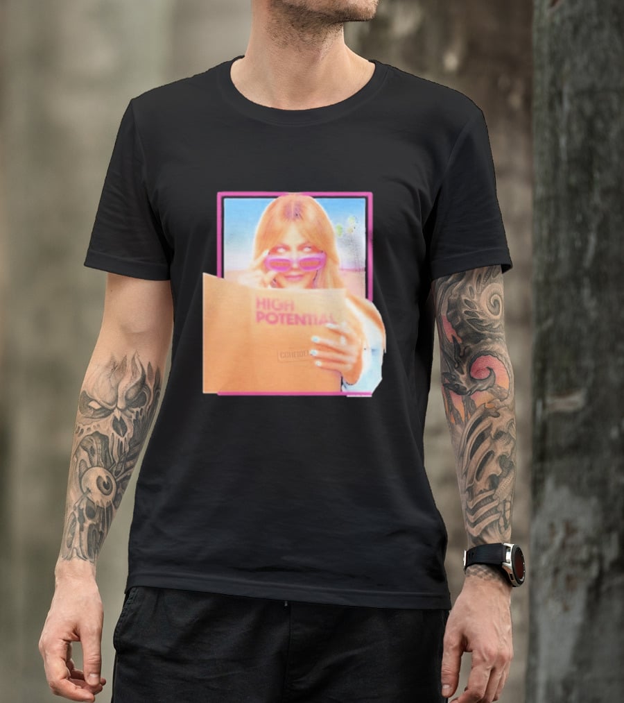 High Potential Confident Woman In Sunglasses Reading Document T-Shirt