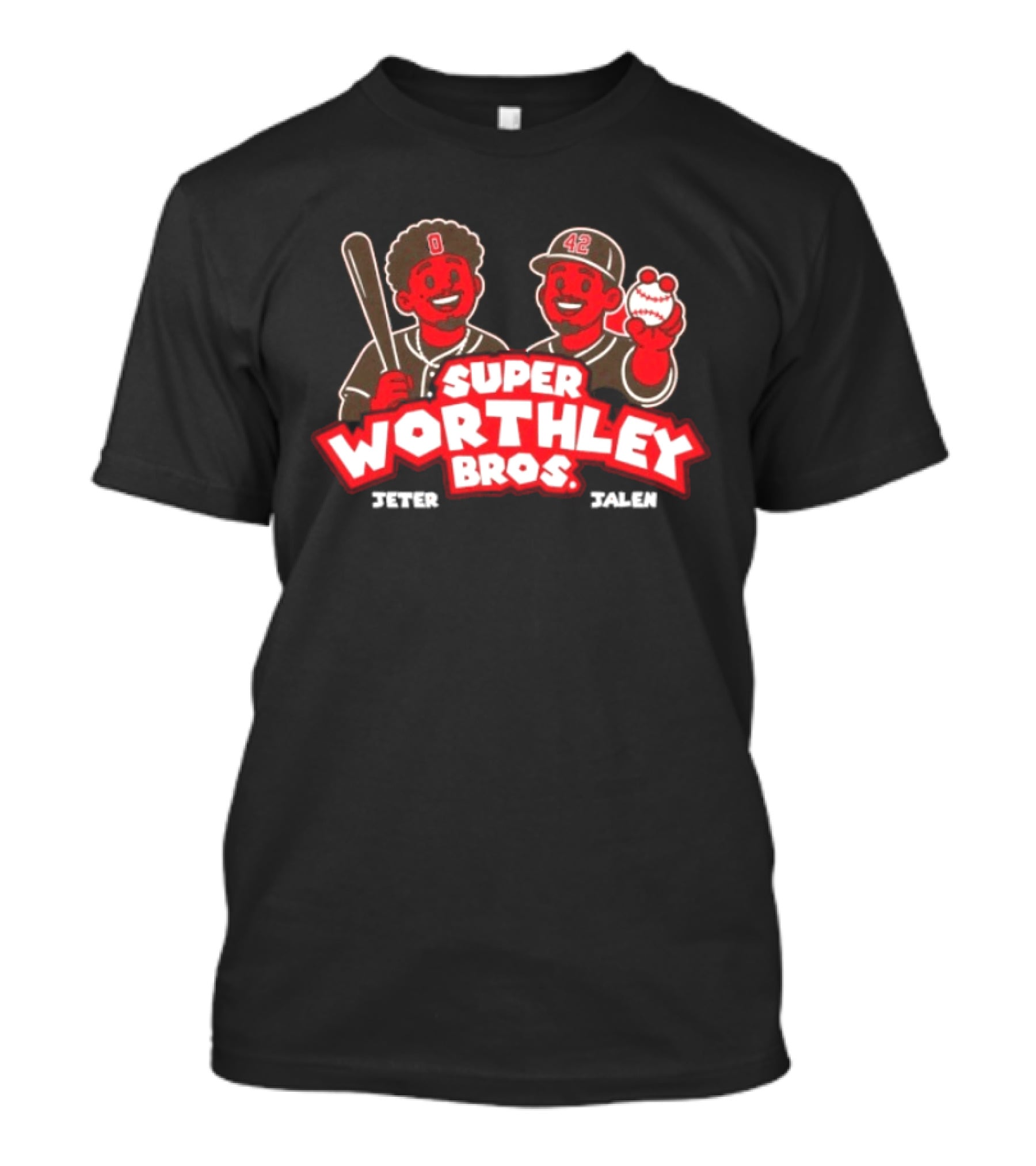 Super Worthley Bros Jeter Worthley Jalen Worthley Baseball Characters T-Shirt